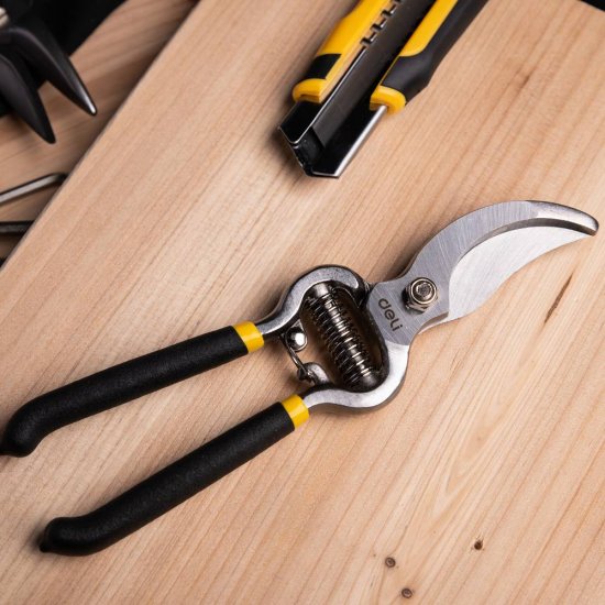 Foarfeca de Gradinarit Deli, Lama SK5, 2 Dimensiuni de Deschidere, Lungime 8 Inch, Maner cu Acoperire Antiderapanta, Foarfeca Gradinarit, Foarfeca pentru Gradinarit, Foarfece de Gradina, Foarfece Gradina, Foarfece pentru Gradina, Foarfeca Otel
