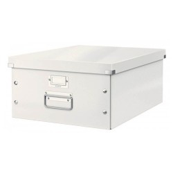 Cutie Depozitare Mare din Carton Solid Laminat Leitz Click and Store, 369x200x482, Alb, Cutie Carton Clasica, Cutie Depozitare Alba, Cutie Mare pentru Obiecte, Cutie Mare Simpla, Cutie Rezistenta
