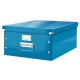 Cutie Depozitare Mare din Carton Solid Laminat Leitz Click and Store, 369x200x482, Albastru, Cutie Carton Colorata, Cutie Depozitare Colorata, Cutie Mare pentru Obiecte, Cutie Mare Albastra, Cutie Rezistenta