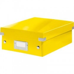 Cutie Organizer Medie din Carton Solid Laminat Leitz Click and Store, 280x100x370mm, Galben, Cutie Carton Colorata, Cutie Depozitare Galbena, Cutie Mica pentru Obiecte, Cutie Mica Simpla, Cutie Rezistenta
