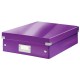 Cutie Organizer Medie din Carton Solid Laminat Leitz Click and Store, 280x100x370mm, Mov, Cutie Carton Colorata, Cutie Depozitare Mov, Cutie Mica pentru Obiecte, Cutie Mica Simpla, Cutie Rezistenta