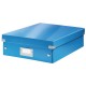 Cutie Organizer Mica din Carton Solid Laminat Leitz Click and Store, 220x100x282, Albastru, Cutie Carton Colorata, Cutie Depozitare Albastra, Cutie Mica pentru Obiecte, Cutie Mica Simpla, Cutie Rezistenta