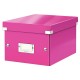 Cutie Depozitare Mica Leitz Click and Store, 220x160x282 mm, Roz, Carton Solid Laminat, Cutie de Depozitare, Cutii de Depozitare, Cutii Mici Depozitare, Cutie Roz, Cutii Carton, Cutie pentru Depozitare, Cutii pentru Depozitare, Cutii Pliabile, Cutie Birou