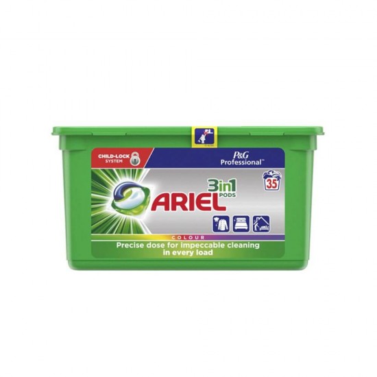 Detergent Rufe ARIEL Color 3 in 1 Pods, 35 Capsule, Detergent Capsule Ariel, Detergent Automat Capsule, Detergent Capsule pentru Haine, Detergent Capsule pentru Rufe, Capsule Detergent pentru Haine, Detergenti Capsule, Capsule pentru Spalat Hainele