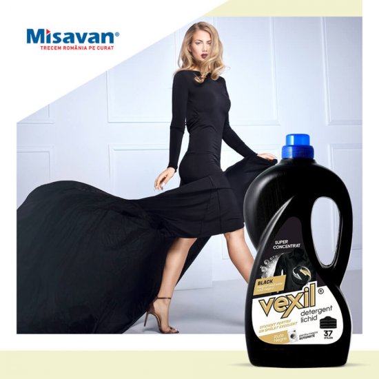 Detergent Lichid pentru Rufe Vexil Black, 1.5L, 37 Spalari, Detergent Lichid pentru Rufe, Detergent Automat pentru Haine, Detergenti Lichizi pentru Haine, Solutii Curatare a Hainelor