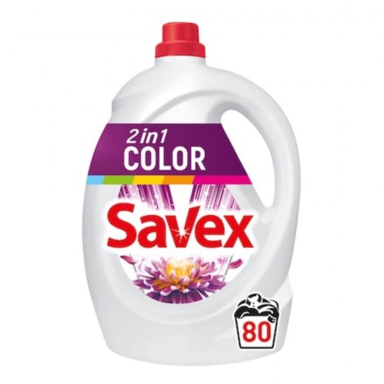 Detergent de Rufe Lichid SAVEX 2 in 1 Parfum Lock Color, 4.4L, 80 Spalari, Detergent Lichid pentru Rufe, Detergent Automat pentru Haine, Detergenti Lichid pentru Haine, Solutii Curatare a Hainelor