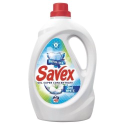 Detergent de Rufe Lichid SAVEX 2 in 1 Parfum Lock White, 2.2L, 40 Spalari, Detergent Lichid pentru Rufe, Detergent Automat pentru Haine, Detergenti Lichid pentru Haine, Solutii Curatare a Hainelor