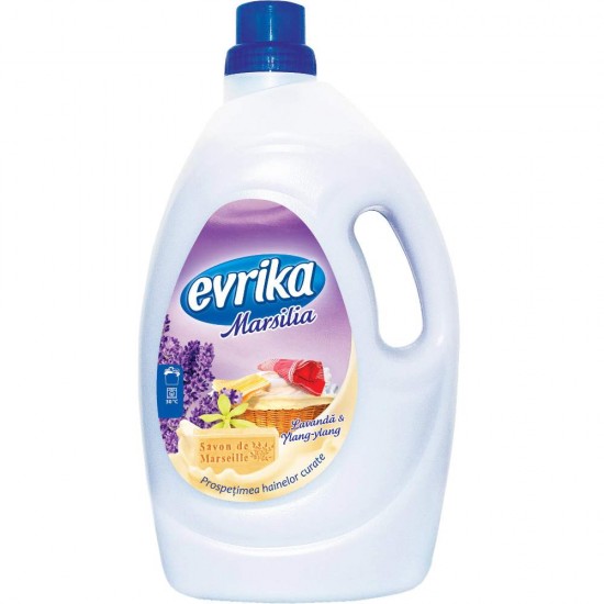 Detergent Lichid de Spalare Automata Evrika Marsilla Lavanda, 3 L, Parfum de Lavanda si Ylang-Ylang, Detergent Spalare Automata, Detergenti Rufe, Detergenti Haine, Detergenti Lichizi Rufe, Detergenti Lichizi Haine, Detergent Rufe, Detergent Haine