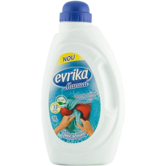 Detergent Lichid de Spalare Manuala Evrika, 1 L, Detergent pentru Spalare Manuala, Detergent Spalare Manuala, Detergent Manual Lichid, Detergenti Lichizi Spalare Manuala, Detergent Rufe, Detergent Haine, Detergenti pentru Spalare Manuala