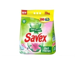 Detergent Pudra pentru Rufe SAVEX 2 in 1 Parfum Lock Fresh, 20 kg, Detergent SAVEX, Detergent Pudra, Detergent Pudra Automat, Detergent Automat pentru Haine, Solutii Curatare Haine, Detergent Rufe Automat