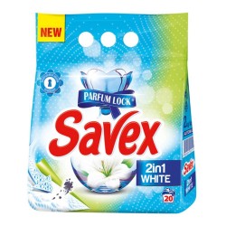 Detergent Pudra pentru Rufe SAVEX 2 in 1 Parfum Lock White, 1.8 kg, Detergent SAVEX, Detergent Pudra, Detergent Pudra Automat, Detergent Automat pentru Haine, Solutii Curatare Haine, Detergent Rufe Automat