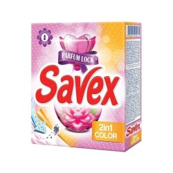Detergent Pudra pentru Rufe SAVEX 2 in 1 Parfum Lock Color, 300g, Detergent SAVEX, Detergent Pudra, Deetergent Pudra Automat, Detergent Automat pentru Haine, Solutii Curatare Haine, Detergent Rufe Automat