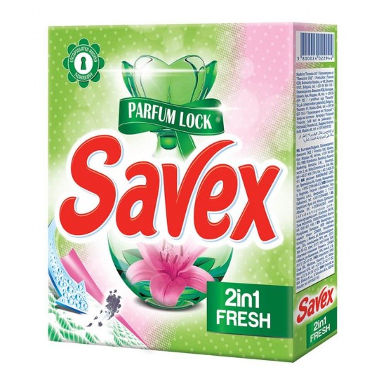 Detergent Pudra pentru Rufe SAVEX 2 in 1 Parfum Lock Fresh, 300 g, Detergent SAVEX, Detergent Pudra, Detergent Pudra Automat, Detergent Automat pentru Haine, Solutii Curatare Haine, Detergent Rufe Automat