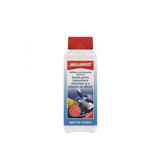 Solutie Curatare Resturi Adezivi Mellerud, 250 ml, Solutie pentru Indepartarea Etichetelor si a Resturilor de Adezivi, Solutie Indepartare Lipici Etichete, Solutie Curatat Lipici Etichete, Solutie Curatare Etichete Borcane