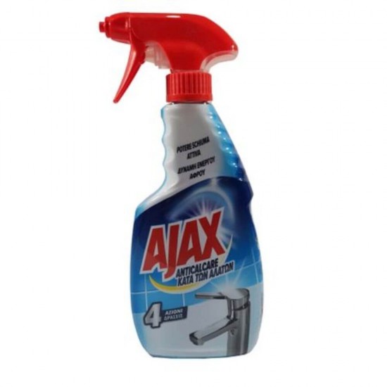 Solutie Spray AJAX Anticalcar 4 in 1, Cantitate 500 ml, Detergent pentru Curatarea Suprafetelor din Baie si Bucatarie, Solutie Spray Anticalcar, Solutie de Curatare Ajax Anticalcar, Solutii si Produse de Curatenie