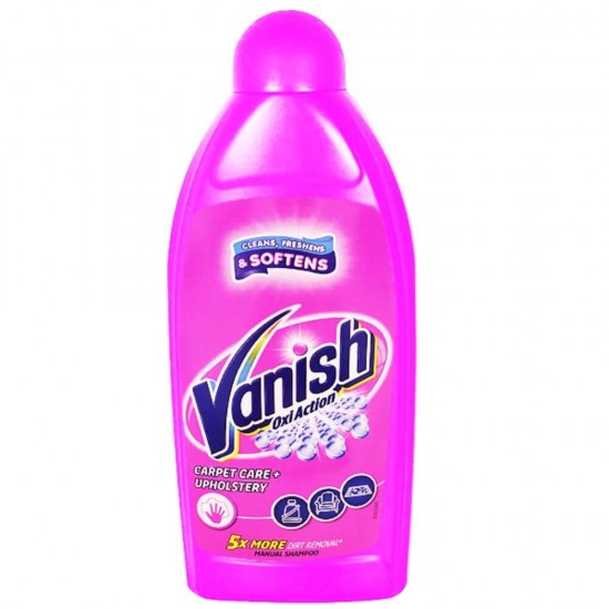 Solutie pentru Covoare  VANISH Oxi Action Pink Fara Clor, Cantitate 450 ml, Vanish Detergent Covoare, Detergent Covoare si Carpete Vanish, Detergent Manual pentru Covoare, Solutii Curatare Fara Clor pentru Covoare, Solutie Vanish pentru Cuverturi