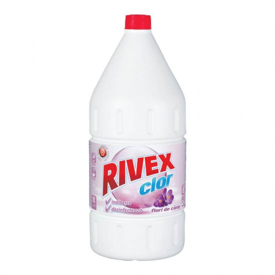 Clor Rivex Flori de Camp, 2 L, Clor cu Parfum de Flori de Camp, Clor cu Flori de Camp, Clor Parfumat, Inalbitor Parfumat, Inalbitor Rivex, Inalbitor cu Flori de Camp, Inalbitor cu Parfum Floral, Solutie Albire Rufe, Solutie Dezinfectanta
