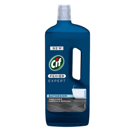 Detergent CIF Floor Expert Bathroom pentru Gresie, 750 ml, Parfum Fresh, Detergent Lichid pentru Pardoseli Baie, Solutie pentru Gresie, Detergent Lichid pentru Gresie, Solutie Universala de Curatat Baia