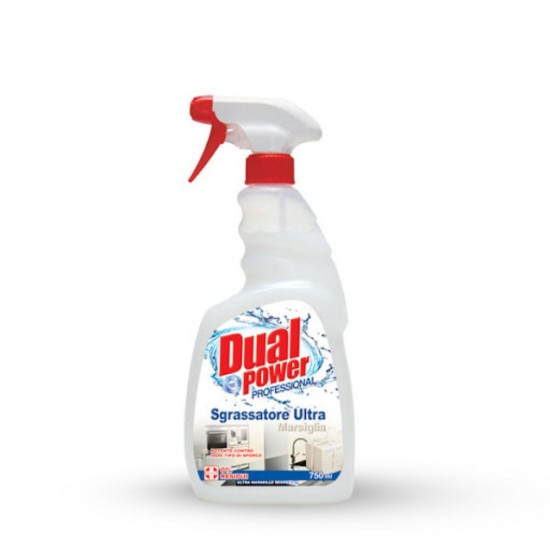 Degresant Universal Alcalin DUAL POWER, 750 ml, cu Parfum de Marsilia, Degresant Bucatarie, Solutie Degresanta, Solutie Impotriva Grasimilor, Spray Detartrant, Solutie Detartrare, Detartrant cu Pulverizator