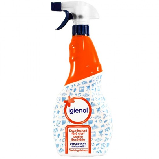 Spray Solutie pentru Bucatarie Igienol, 750 ml, Solutie Dezinfectanta Bucatarie Igienol, Detergent Spray Suprafete Bucatarie, Solutie Curatat Bucataria, Spray Dezinfectant Bucatarie, Solutii de Curatare si Dezinfectare Suprafete Bucatarie