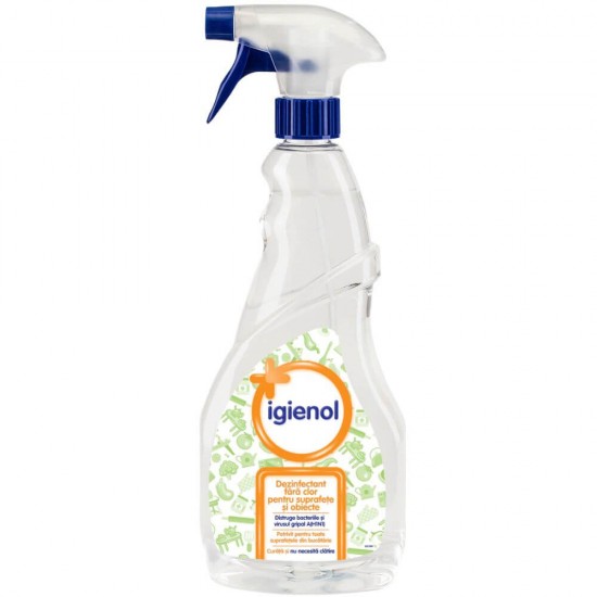 Spray Dezinfectant Universal fara Clor Igienol Clear, 750 ml, Dezinfectant Universal, Igienol Clear Spray Dezinfectant Casa, Lichid Dezinfectant pentru Suprafete, Dezinfectant Obiecte, Solutie Dezinfectanta Lichida, Solutie Lichida Dezinfectanta