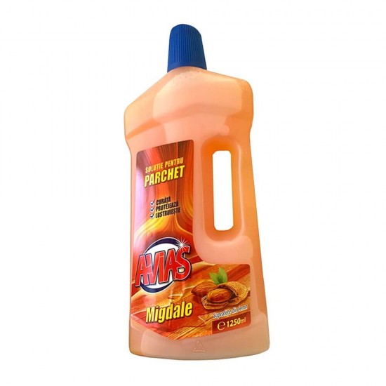 Solutie Parchet AVIAS, 1250 ml, Parfum Migdale, Detergent pentru Parchet Profesional, Detergenti Parchet Profesional, Detergent Dezinfectant Parchet, Detergenti Parchet, Solutie Parchet, Solutie Profesionala Curatare Parchet