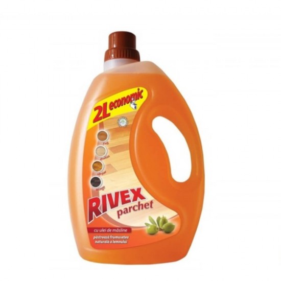 Detergent pentru Parchet cu Ulei de Masline, RIVEX, 2 L, Solutie de Curatat Pardoseli, Detergent pentru Pardoseli, Detergent pentru Podele, Detergent de Curatare Parchet, Solutie de Curatat Podele din Lemn, Solutie Podele cu Ulei de Masline