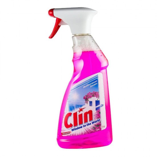 Detergent pentru Geamuri CLIN Mediterranean Dreams, Cantitate 500 ml, Parfum Floral, Solutie Curatat Geamuri cu Pulverizator, Detergent de Geamuri, Solutie Spalat Geamuri, Detergent Geamuri Clin, Detergent pentru Sticla, Solutii si Produse de Curatenie