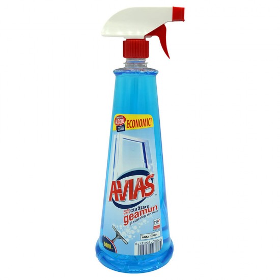 Solutie Spray Geamuri AVIAS, 750 ml, Albastra, Pulverizator pentru Geamuri si Sticla, Solutie Curatat Geamuri, Detergent de Geamuri, Solutie Spalat Geamuri, Detergent pentru Sticla, Produse Curatat Geamuri, Solutii Spray pentru Geamuri si Sticla