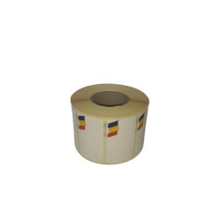 Etichete Neimprimante in Rola, Model Tricolor, 58X32 mm, 1000 Etc/Rola, Autocolant Semilucios, Etichete pe Rola, Etichete Autocolante, Etichete Doua Randuri, Etichete Semilucioase, Etichete Termice 