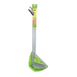 Set Faras Pliabil cu Matura SCOTCH BRITE, Faras cu Lamela din Cauciuc, 30x6.2x99.7 cm, Culoare Verde, Set Uz Casnic, Set pentru Curatenie, Set pentru Menaj, Faras cu Coada Lunga, Faras cu Coada si Matura, Articole de Curatenie