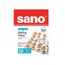 Set 50 de Foi Hartie pentru Copt SANO, 38x43 cm, Foi de Copt Sano, Hartie pentru Copt pentru Alimente, Hartie de Copt pentru Mancare, Foi de Copt pentru Cuptor