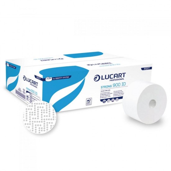 Hartie Igienica Lucart Strong Jumbo, 2 Straturi, 12 Role/Bax, 900 Foi/Rola, Lungime 180 m, Hartie Igienica pentru Dispenser, Hartie Igienica Naturala, Hartie Igienica la Bax, Hartie Igienica Alba, Hartie Igienica Eco, Hartie Igienica Rola Mare