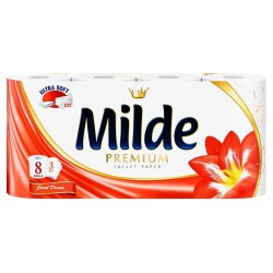 Hartie Igienica Milde Coral Dream, 3 Straturi, 8 Role/Bax, 150 Foi/Rola, Latime 95 cm, Hartie cu Parfum Floral, Hartie Igienica Parfumata, Hartie Igienica la Bax, Hartie Igienica Alba, Hartie Igienica Milde