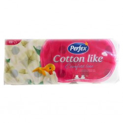 Hartie Igienica PERFEX Cotton Like, 3 Straturi, 10 Role/Bax, 200 File/Rola, Hartie Igienica Fara Parfum, Hartie Igienica la Bax, Hartie Igienica Alba, Hartie Igienica Perfex