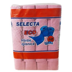 Hartie Igienica SELECTA,1 Strat, 48 Role/Bax, Hartie Neparfumata, Hartie Igienica Neparfumata, Hartie Igienica la Bax, Hartie Igienica Roz, Hartie Igienica SELECTA, Hartie Igienica Eco