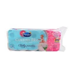 Hartie Igienica PERFEX Baby Powder, 3 Straturi, 10 Role/Bax, 200 File/Rola, Hartie Igienica Fara Parfum, Hartie Igienica la Bax, Hartie Igienica Alba, Hartie Igienica Perfex