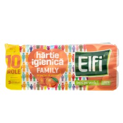 Hartie Igienica Elfi Family 10 Role/Bax, 3 Straturi, cu Parfum de Mar si Orhidee, Hartie 3 Straturi, Hartie Igienica Parfumata, Hartie Igienica 3 Straturi, Hartie Elfi, Bax de Hartie Igienica, Hartie Igienica Bax, Hartie Igienica cu Mar si Orhidee