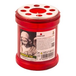 Candela Parafina cu Capac, Timp Ardere 24 h, 70x65 mm, Culoare Rosie, Lumanare Candela, Lumanari si Candele Tip 15, Candele din Parafina, Candele pentru Exterior, Candele pentru Sarbatori, Candele cu Capac, Candela cu Capac Metalic