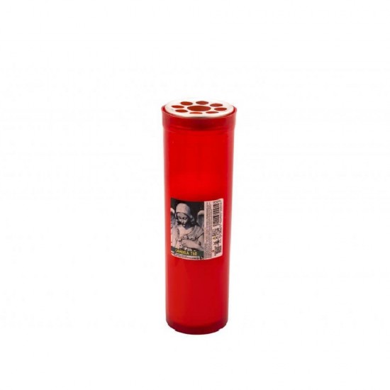 Candela Parafina cu Capac, Timp Ardere 96 h, 210x65 mm, Culoare Rosie, Lumanare Candela, Lumanari si Candele Tip 60, Candele din Parafina, Candele pentru Exterior, Candele pentru Sarbatori, Candele cu Capac, Candela cu Capac Metalic