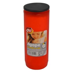 Candela cu Ulei Agape OTI, Timp Ardere 3,5 zile, Rosie, Lumanare Candela, Lumanari si Candele, Candele din Parafina, Candele pentru Exterior, Candele cu Ulei, Candele pentru Sarbatori, Candela cu Capac din Plastic