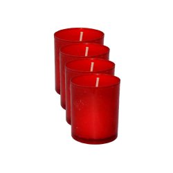 Set 4 Rezerve Candele Faclia Mold Mini B, 10 h Timp de Ardere, Rezerva Candela Faclia, Candele Faclia Mini B, Rezerve Candele Mini Faclia, Rezerve Candela din Plastic, Rezerve Rosii pentru Candela, Rezerve Rosii pentru Candele
