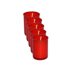 Set 5 Rezerve Candele Faclia Mold Mini A, 6 h Timp de Ardere, Rezerva Candela Faclia, Candele Faclia Mini A, Rezerve Candele Mini Faclia, Rezerve Candela din Plastic, Rezerve Rosii pentru Candela, Rezerve Rosii pentru Candele