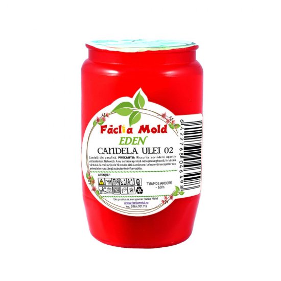 Candela Faclia Mold Eden 02, Timp de Ardere 60 h, Ulei si Parafina, Plastic, Candela Plastic, Candela din Plastic, Candela Eden, Candela Eden Faclia, Candela cu Ulei Natural, Candela Eden Faclia, Candela cu Ulei Faclia