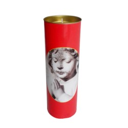 Candela Ecologica, Timp Ardere 96 h, 180x62 mm, Culoare Rosie, Lumanare Candela, Lumanari si Candele Ecologice, Candele Ecologice, Candele pentru Exterior, Candele pentru Sarbatori, Candele Ardere 96 h, Candela cu Capac Metalic