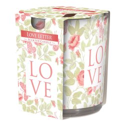 Lumanare Parfumata Aura Love Letter, Parfum de Cocos, Lumanare Pahar de Sticla, Lumanare Aura, Lumanare Pahar de Sticla Aura, Lumanare Aromatica, Lumanare Decorativa, Lumanare Parfumata Decorativa
