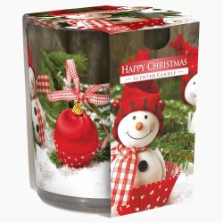 Lumanare Parfumata in Pahar de Sticla Aura Happy Christmas, Parfum Dulce, Lumanare Pahar de Sticla, Lumanare Aura, Lumanare Pahar de Sticla Aura, Lumanare Aromatica, Lumanare Decorativa, Lumanare Parfumata Decorativa