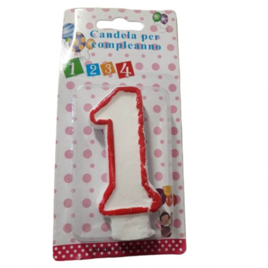 Lumanare Aniversara Cifra 1, Lungime 7 cm, Parafina, Lumanari din Parafina, Lumanari Aniversare, Lumanari pentru Tort, Lumanare pentru Zile de Nastere, Lumanare Cifra pentru Tort, Cifre Lumanari pentru Tort