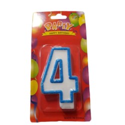 Lumanare Aniversara Cifra 4, Lungime 7 cm, Parafina, Lumanari din Parafina, Lumanari Aniversare, Lumanari pentru Tort, Lumanare pentru Zile de Nastere, Lumanare Cifra pentru Tort, Cifre Lumanari pentru Tort