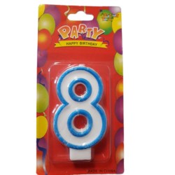Lumanare Aniversara Cifra 8, Lungime 7 cm, Parafina, Cifre pentru Tort, Lumanari din Parafina, Lumanari Aniversare, Lumanari pentru Tort, Lumanare pentru Zile de Nastere, Lumanare Cifra pentru Tort, Cifre Lumanari pentru Tort